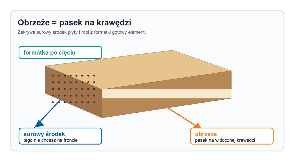 Obrzeże to pasek na krawędzi płyty
