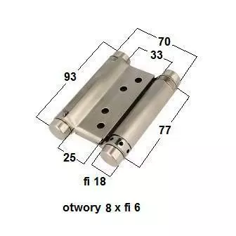Zawias wahadłowy sprężynowy SS201 75mm - 3