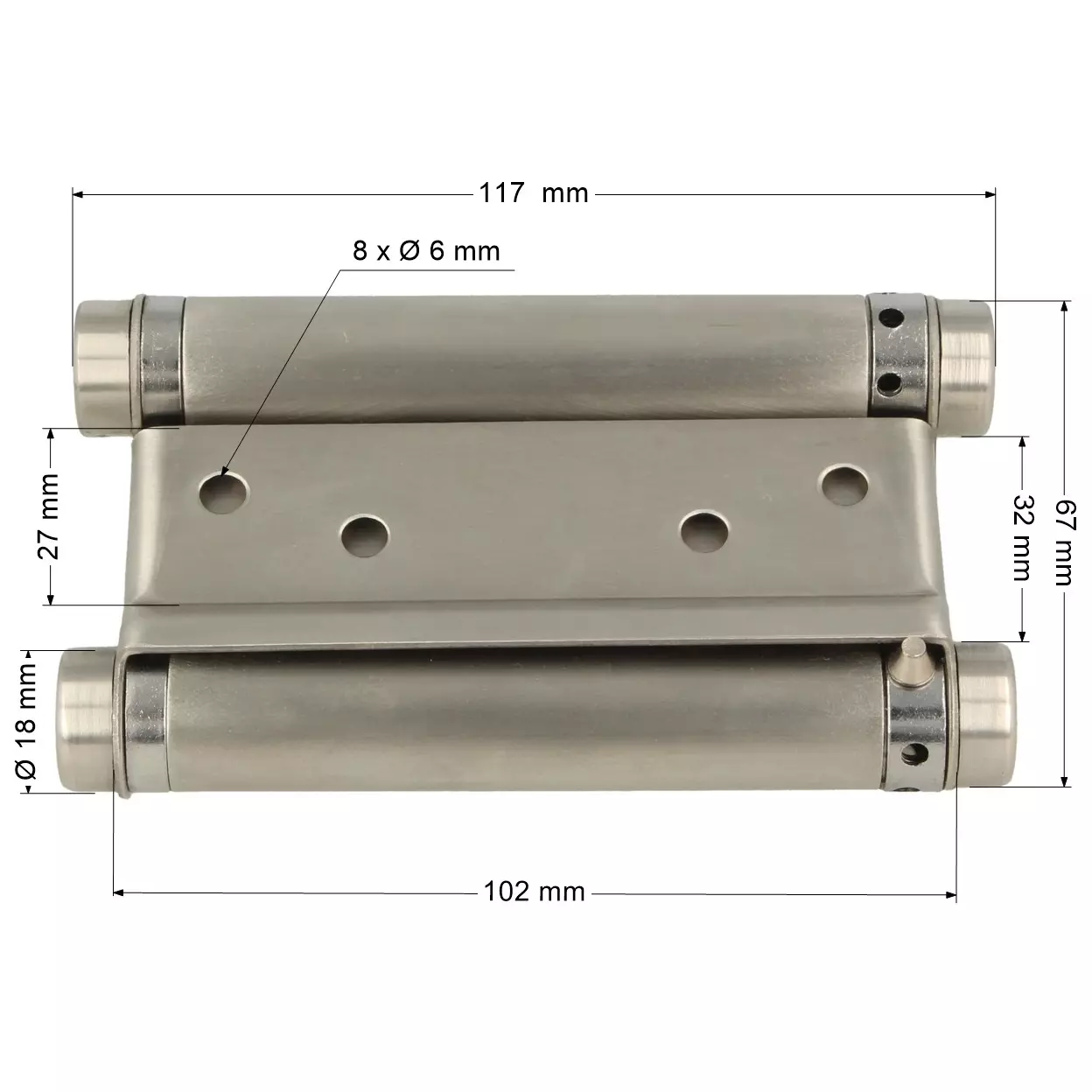 Zawias wahadłowy sprężynowy SS201 100mm - 4