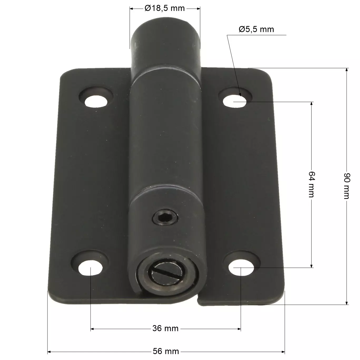 Zawias samodomykający ze sprężyną czarny - 7