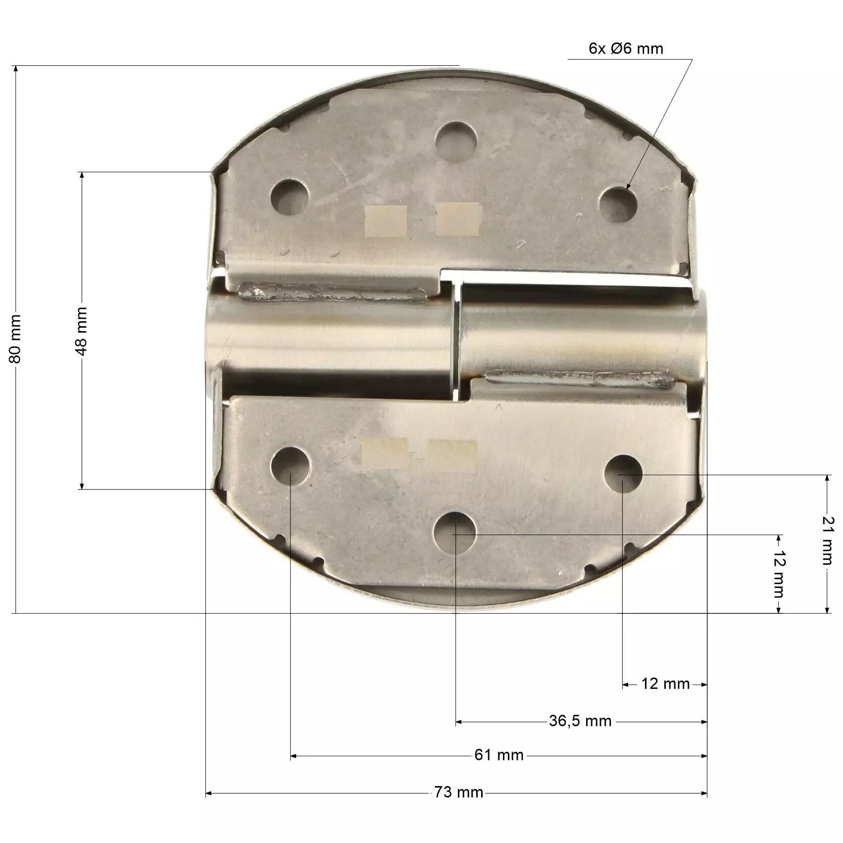 Zawias samodomykający ZnAl 73x80mm prawy owalny - 6