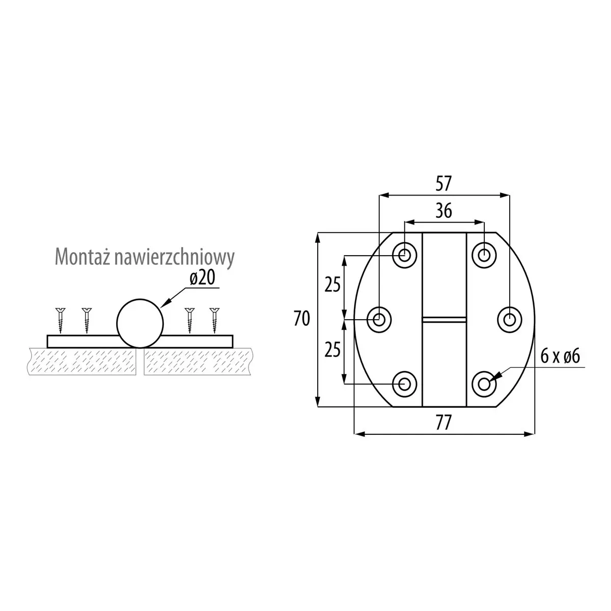 Zawias samodomykający ZnAl prawy owalny - 5