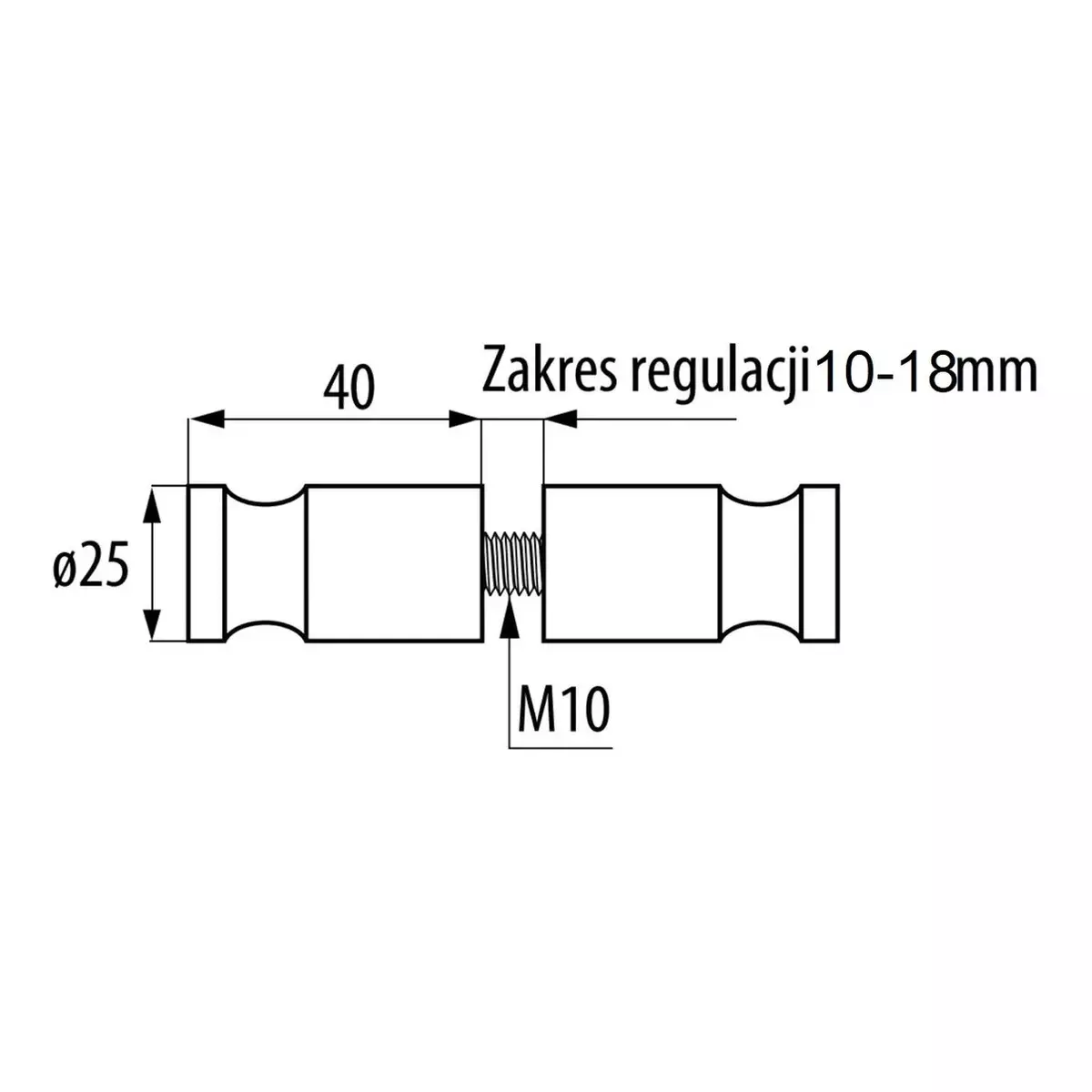 Gałka ø25 czarny matowy - 5