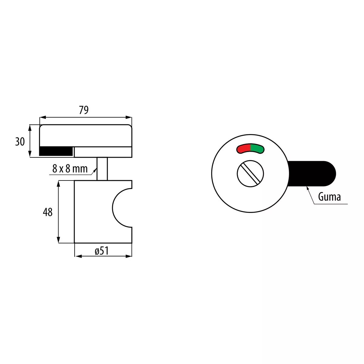 Zamek 10-16mm z gałką - 6