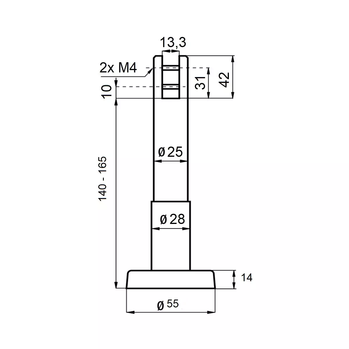 Noga Evo II 10-13mm czarna matowa - 8
