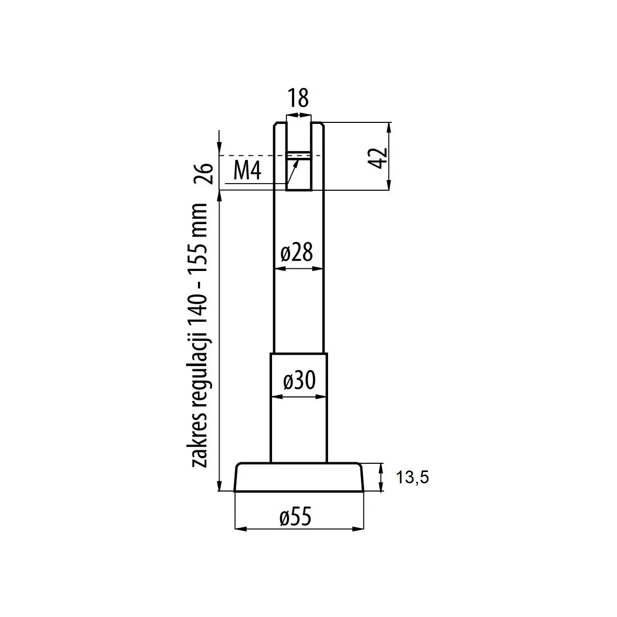 Noga Evo III 16-18mm czarny matowy - 8