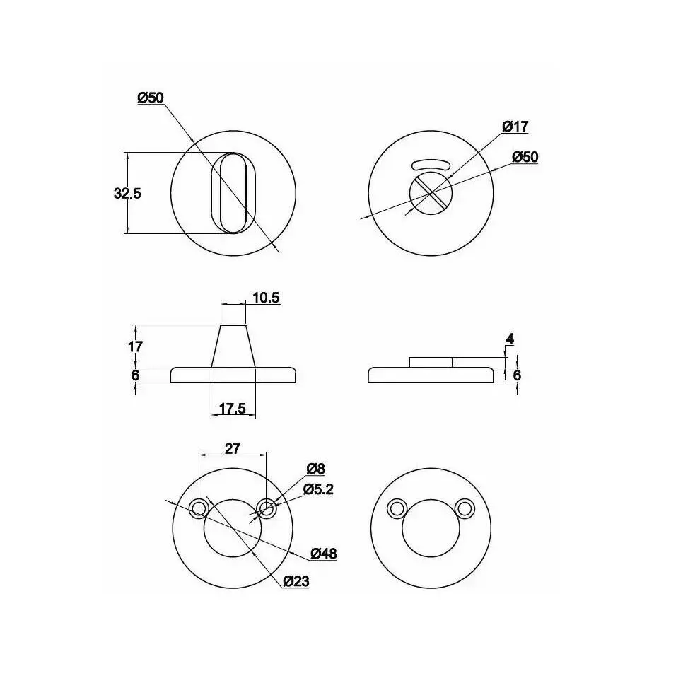 Rozeta podklamkowa Palo bez indykatora SS-304 złoty - 4