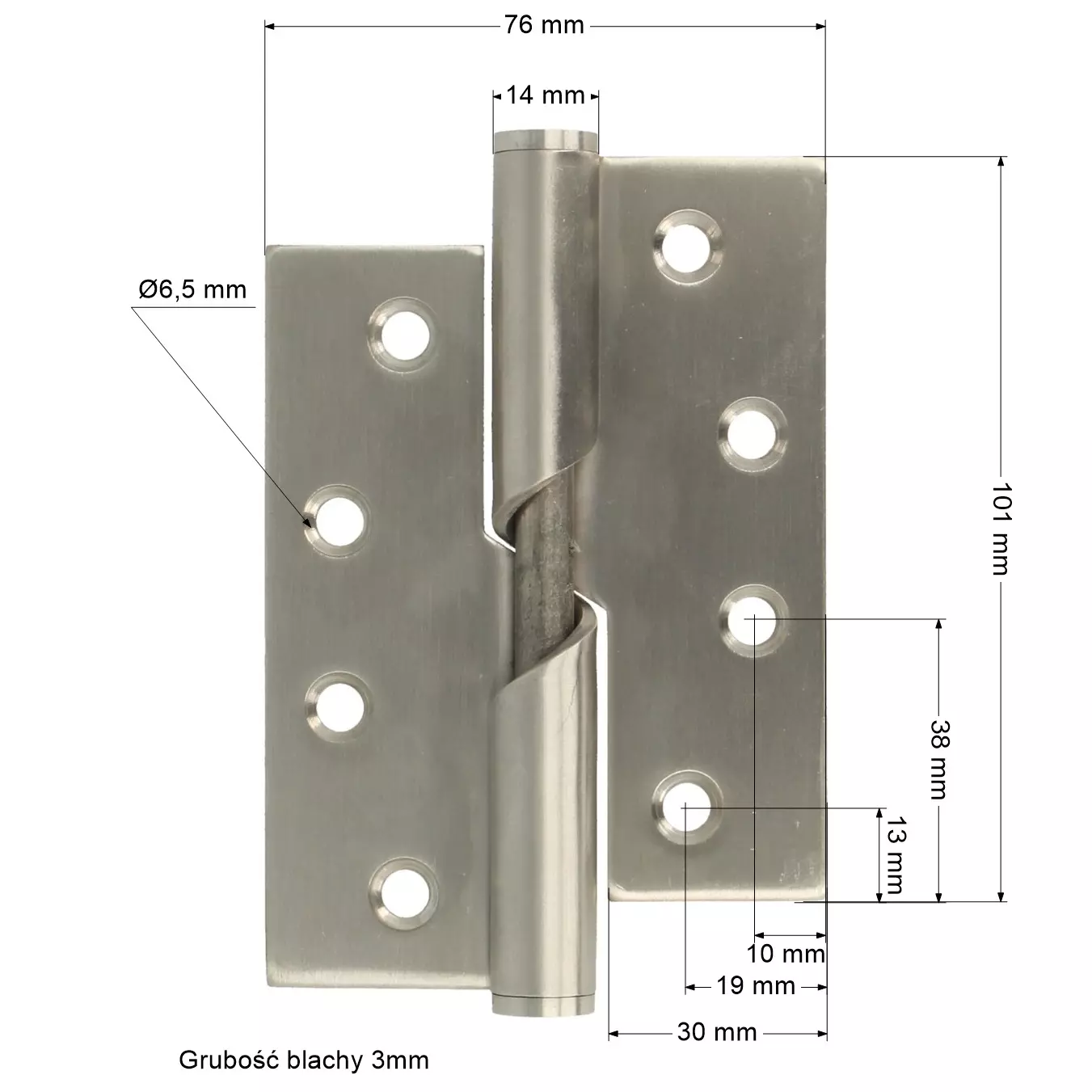 Zawias samodomykający WC prawy płaski - 5