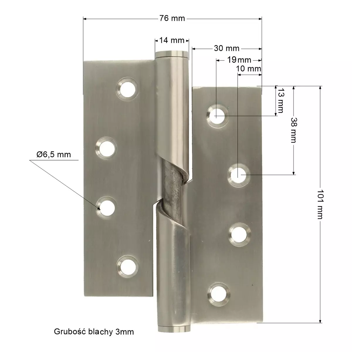 Zawias samodomykający WC lewy płaski - 5