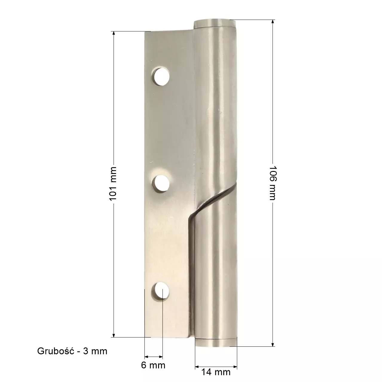 Zawias samodomykający WC prawy do płyty 16mm - 5