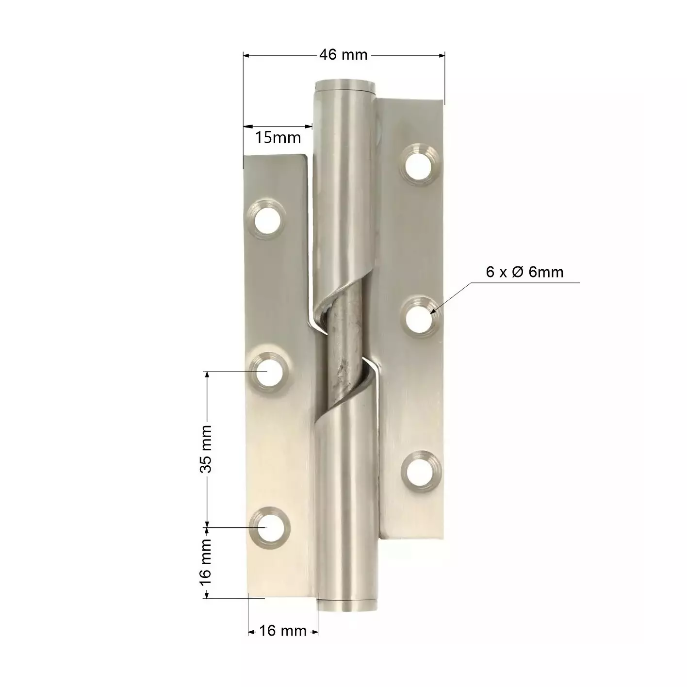 Zawias samodomykający WC prawy do płyty 16mm - 6