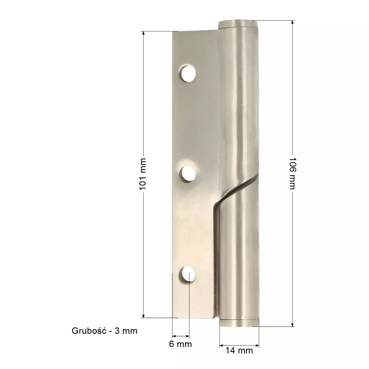 Zawias samodomykający WC prawy do płyty 12-13mm - 5