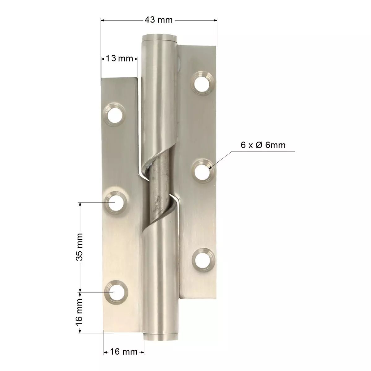 Zawias samodomykający WC prawy do płyty 12-13mm - 6