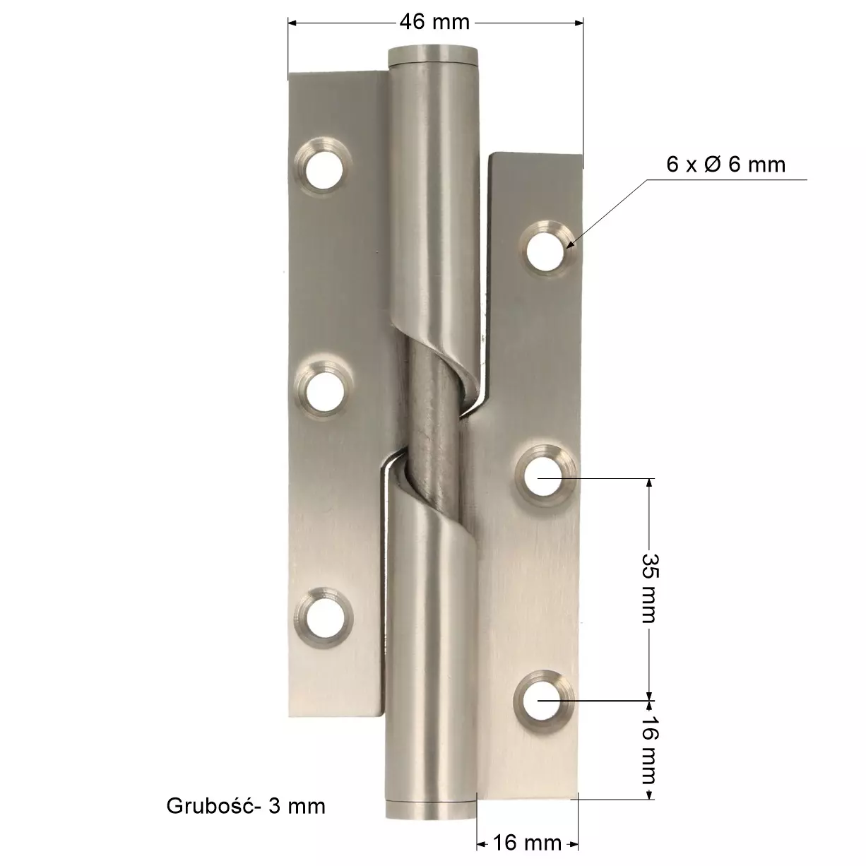Zawias samodomykający WC lewy do płyty 16mm - 5