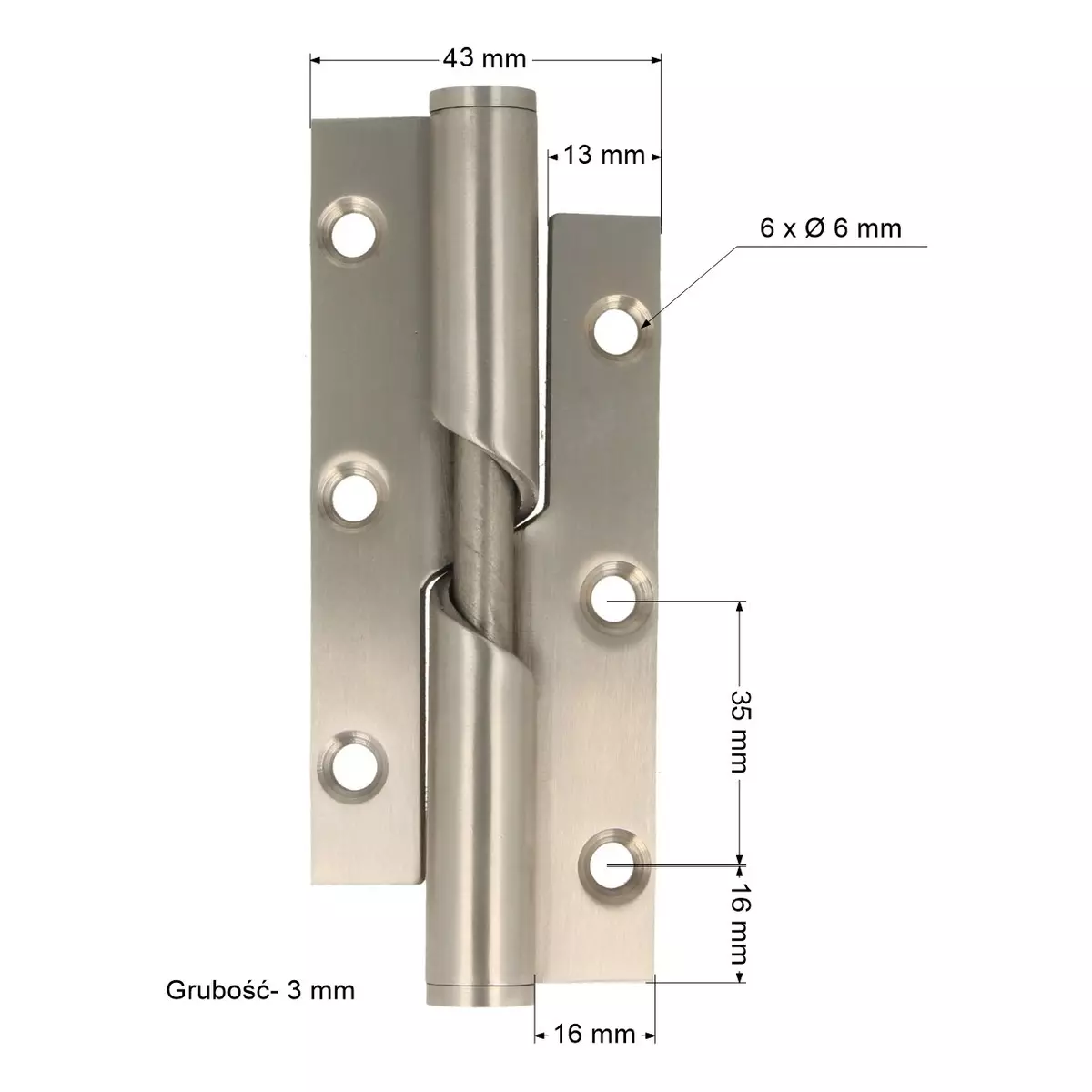 Zawias samodomykający WC lewy do płyty 12-13mm - 5