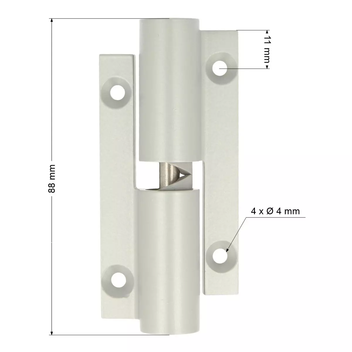 Zawias samodomykający aluminium prawy do płyty 12mm - 6