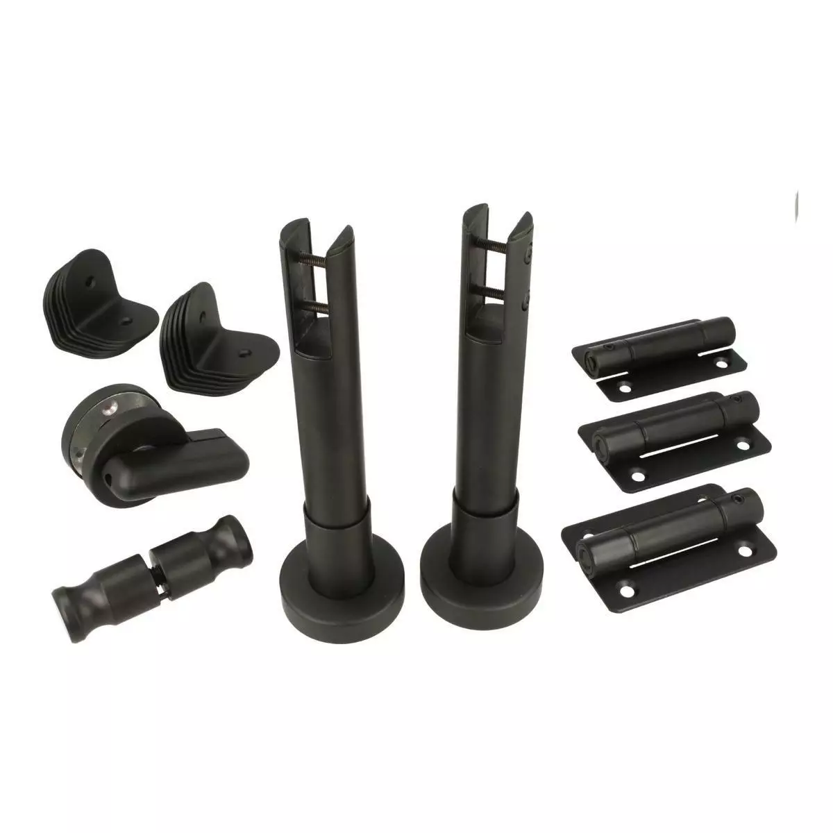 Okucia kabiny toaletowej WC Hakner 10-13mm stal nierdzewna 304 czarny zestaw