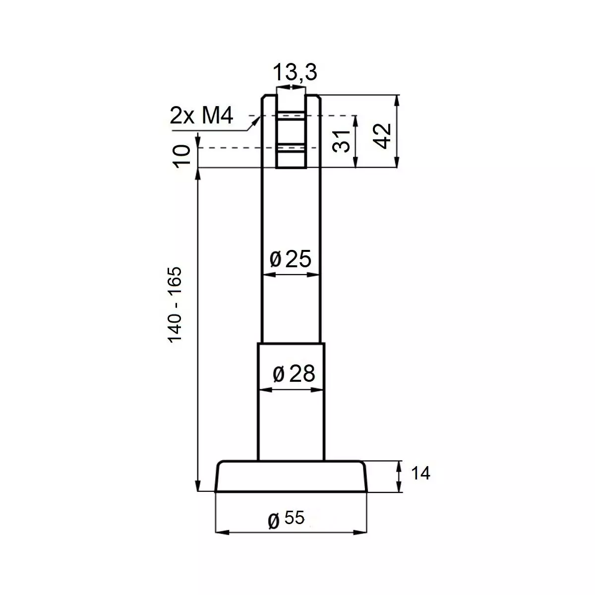 Okucia 16-18mm 304 czarny zestaw - 13