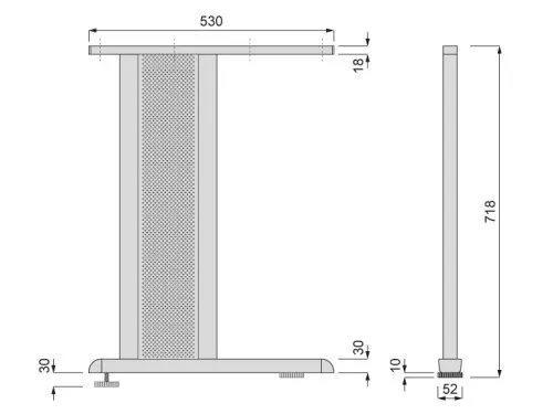 Noga do biurka Z-330 OPUS  RAL9006 - 2