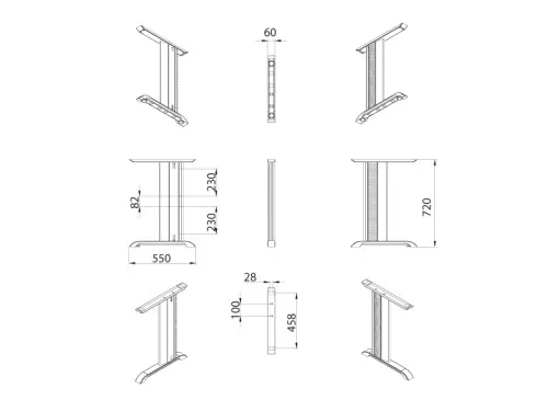 Noga do biurka ATM DN-280 P1 (2szt.)