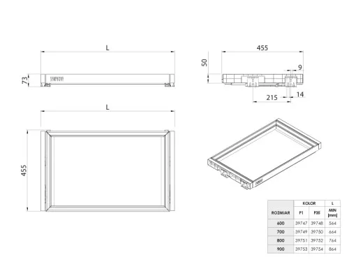 WB-673-900 P1 Półka wysuwana SYMPHONY - 2