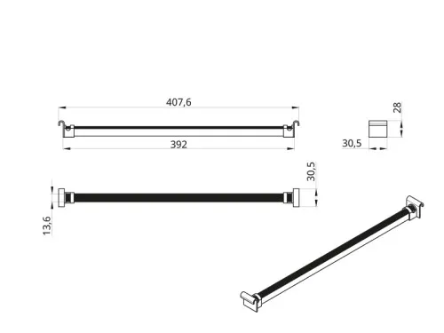 WB-699 P1 Drążek do koszy z wieszakiem na spodnie SYMPHONY