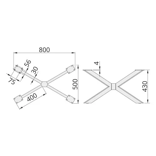 Podstawa stołu DN-812D (50x30) D50 x L80 x H430 P2 STELARIS