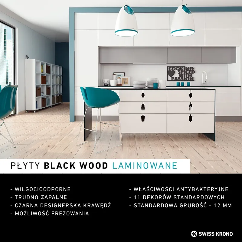 Swiss Krono płyty BLACK WOOD kompaktowe HPL zastosowania