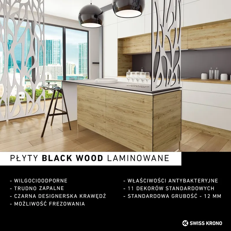 Swiss Krono płyty BLACK WOOD detale i struktury